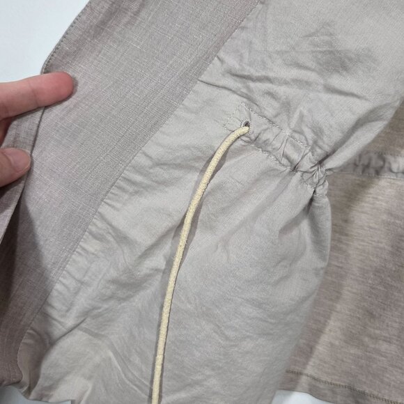 Lafayette 148 Jacket Medium Linen Blend Open Front Cinch Waist Neutral Lagenlook - Picture 4 of 8